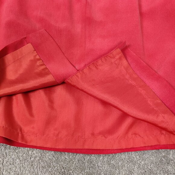 Braemar Petites Women's Mini Skirt Size 2 Red Silk Lined Business Casual Elegant - Picture 6 of 10
